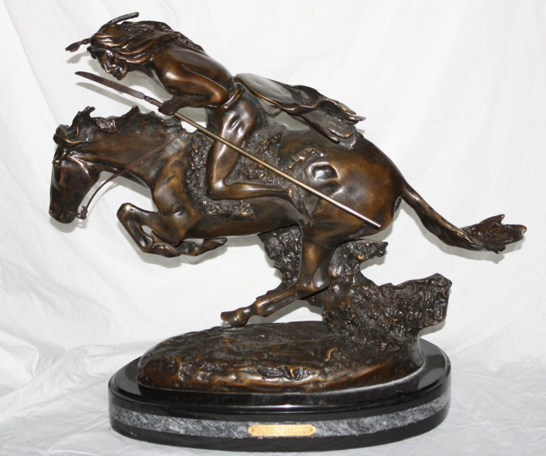 Bronze Frederick Remington "Cheyenne" large sculpture Nov 10, 2013