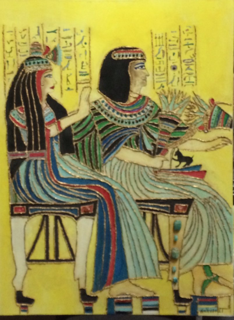 Original William Verdult, "Untitled", bejewled with: Original William Verdult "The Dutchmaster," Reg#87762, 30"x40". From the original 1985 Sands Casino King Tut Exhibition. Appraised $285,000. Item was seized from Germany's "Bernie Madoff" Half Billion