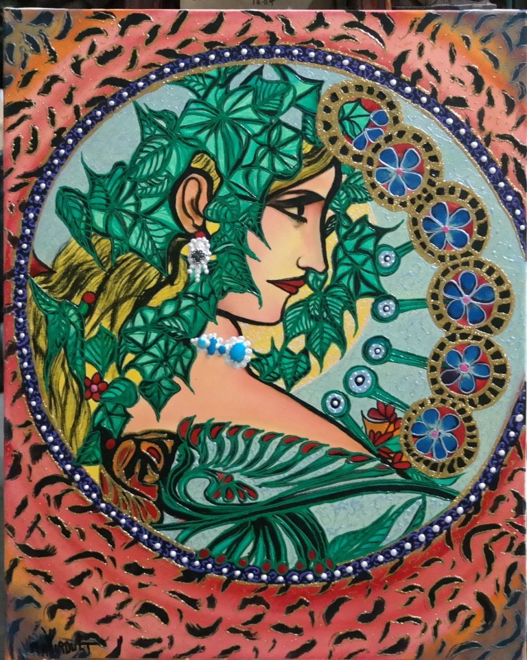 Original William Verdult oil on canvas"Ivy Lady",: Original William Verdult "The Dutchmaster", "Ivy Lady", oil on canvas, bejeweled. Reg.#427-84, 24"x 30".Framed. Appraised $135,000.Item was siezed from Germany's "Bernie Madoff" Half Billion Dollar Po