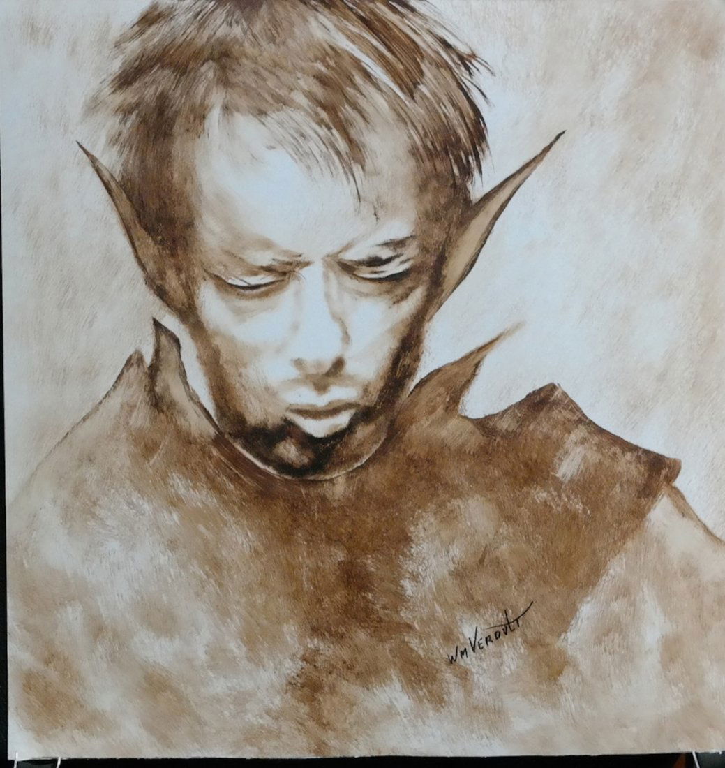 Original William Verdult oil on paper, "untitled".: Original William Verdult "The Dutchmaster", "Untitled", oil on paper. 22" x 22.5" Rare Never seen Collection. Appraised $67,000.Item was siezed from Germany's "Bernie Madoff" Half Billion Dollar Ponzi