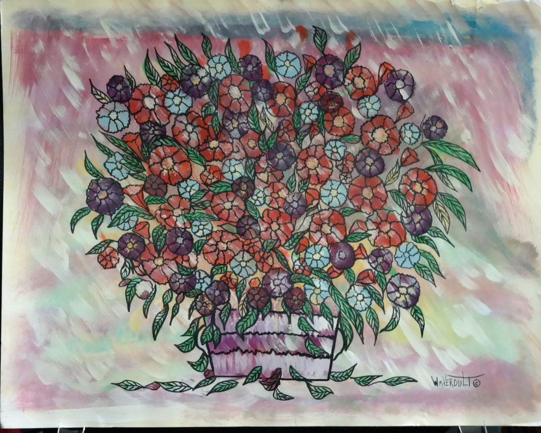 Original William Verdult oil on paper, "untitled".: Original William Verdult "The Dutchmaster", "Untitled", oil on paper. 28" x 22". Reg. #8. Rare Never seen original acquired from artist private collection. Appraised $67,000.Item was siezed from Germa