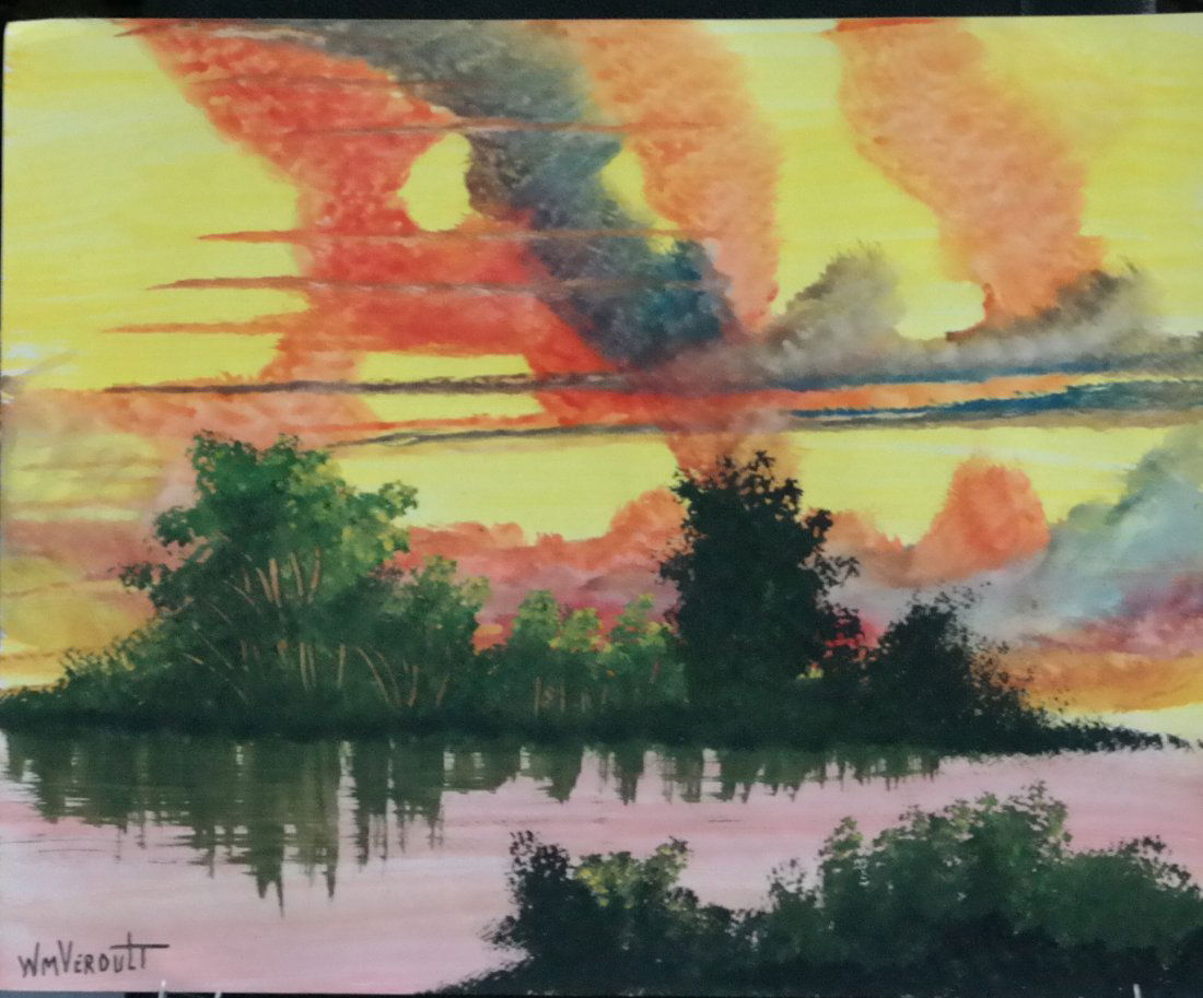 Original William Verdult oil on paper, "Suns Touch".: Original William Verdult "The Dutchmaster", "Suns Touch", oil on paper. 28" x 22". Reg. #004-127. Rare Never seen original acquired from artist private collection. Appraised $67,000.Item was siezed fr