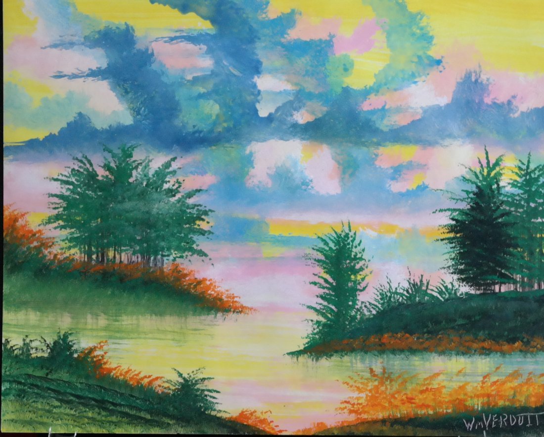 Original William Verdult oil on paper "Pastel View": Original William Verdult "The Dutchmaster", "Pastel View", oil on paper. 28" x 22". Appraised $35,000.Item was siezed from Germany's "Bernie Madoff" Half Billion Dollar Ponzi Schemer, Ulrich Engler.