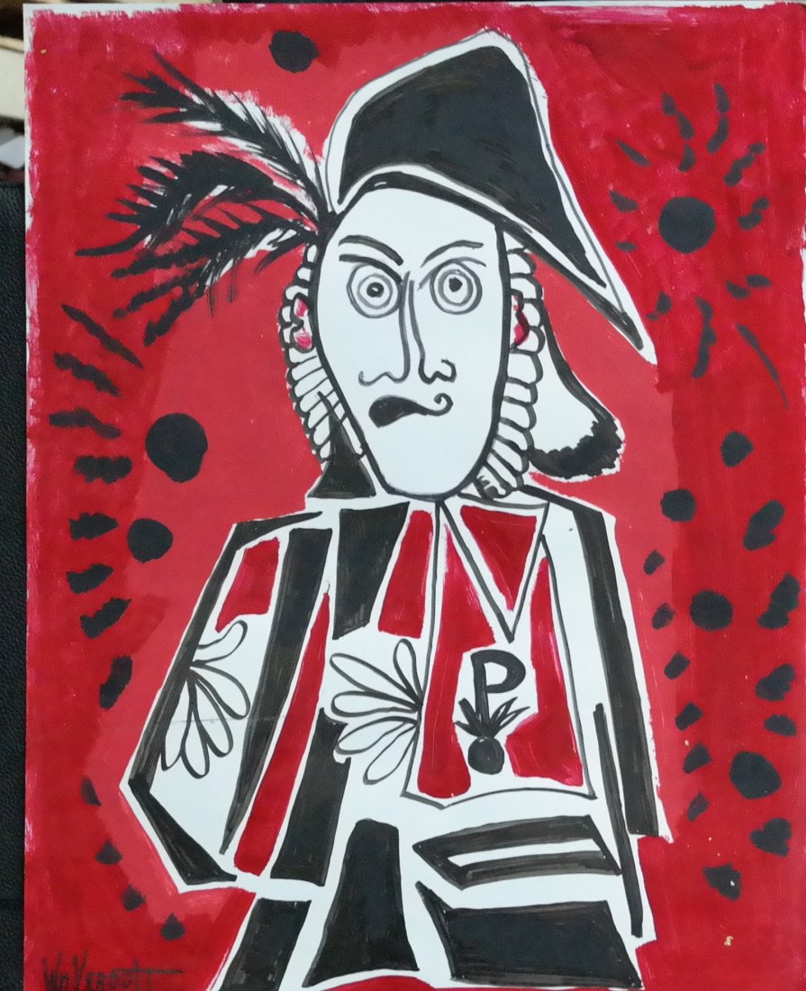 Original William Verdult oil on paper, "Angry".: Original William Verdult "The Dutchmaster", "Angry", oil on paper. 22" x 28". Reg. #666-67. Rare Never seen original acquired from artist private collection. Appraised $67,000.Item was siezed from Ger