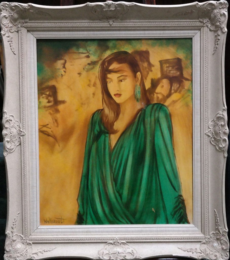 Vintage Original William Verdult "L'Paris" Oil on: Original William Verdult "The Dutchmaster", "L'Paris" oil on canvas, vintage 1970's Rg.# 74312, 28" x 34". Appraised $156,000.Item was siezed from Germany's "Bernie Madoff" Half Billion Dollar Ponzi S