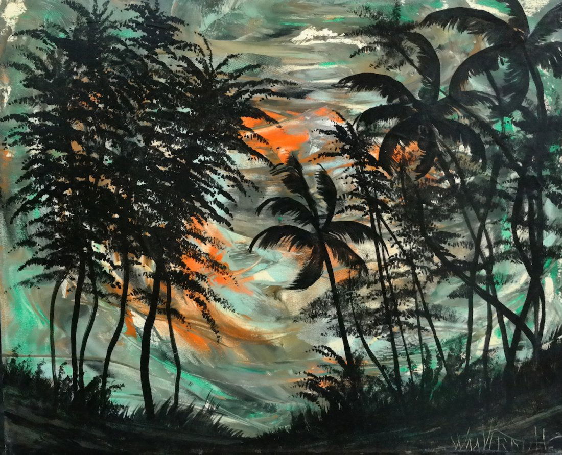 Vintage Original William Verdult "Bermuda" Oil canvas: Original William Verdult "The Dutchmaster", "Bermuda" oil on canvas. Rg.# 249, 24" x 20". 1980's. Appraised $65,000.Item was siezed from Germany's "Bernie Madoff" Half Billion Dollar Ponzi Schemer, Ul