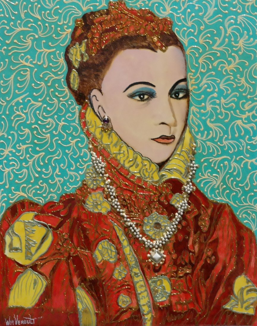 Original Verdult "Daughter of Duchess" oil panel: William Verdult "The Dutchmaster","Daughter of Duchess of Feria", oil on panel, 22' x 28", Reg#2165. Appraised $215,000. From Kings and Queens of Europe Collection. Item was seized from Germany's "Ber