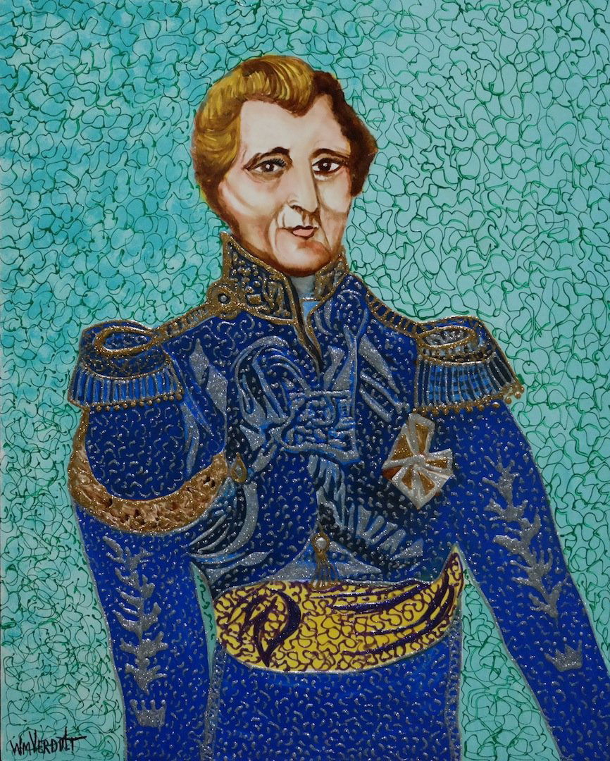 Original Verdult "Duke of Wellington" oil panel: William Verdult "The Dutchmaster", "Duke of Wellington", oil on masonite. 24" x 30", Reg#3349. Appraised $275,000. From Kings and Queens of Europe Collection. Item was seized from Germany's "Bernie Ma