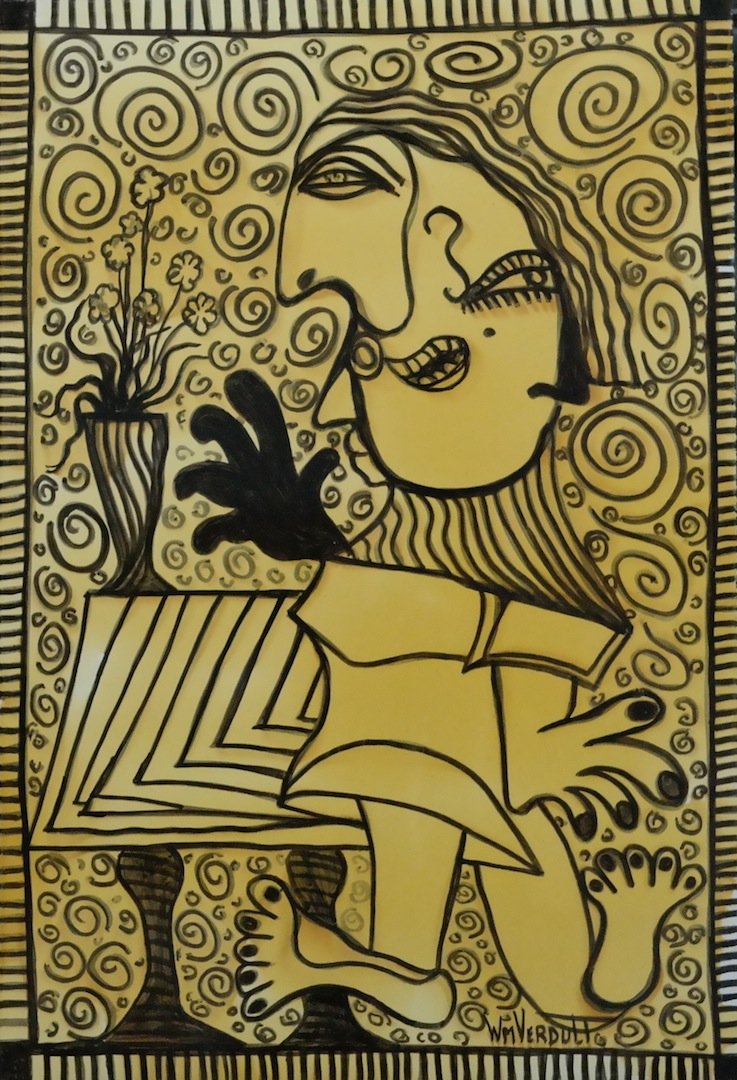 Verdult Original oil panel "Resist the Might": William Verdult "The Dutchmaster","Resist the Might", oil on panel, 24" x 36", Reg#8411. Appraised $115,000. Item was seized from Germany's "Bernie Madoff" Half Billion Dollar Ponzi Schemer, Ulrich En