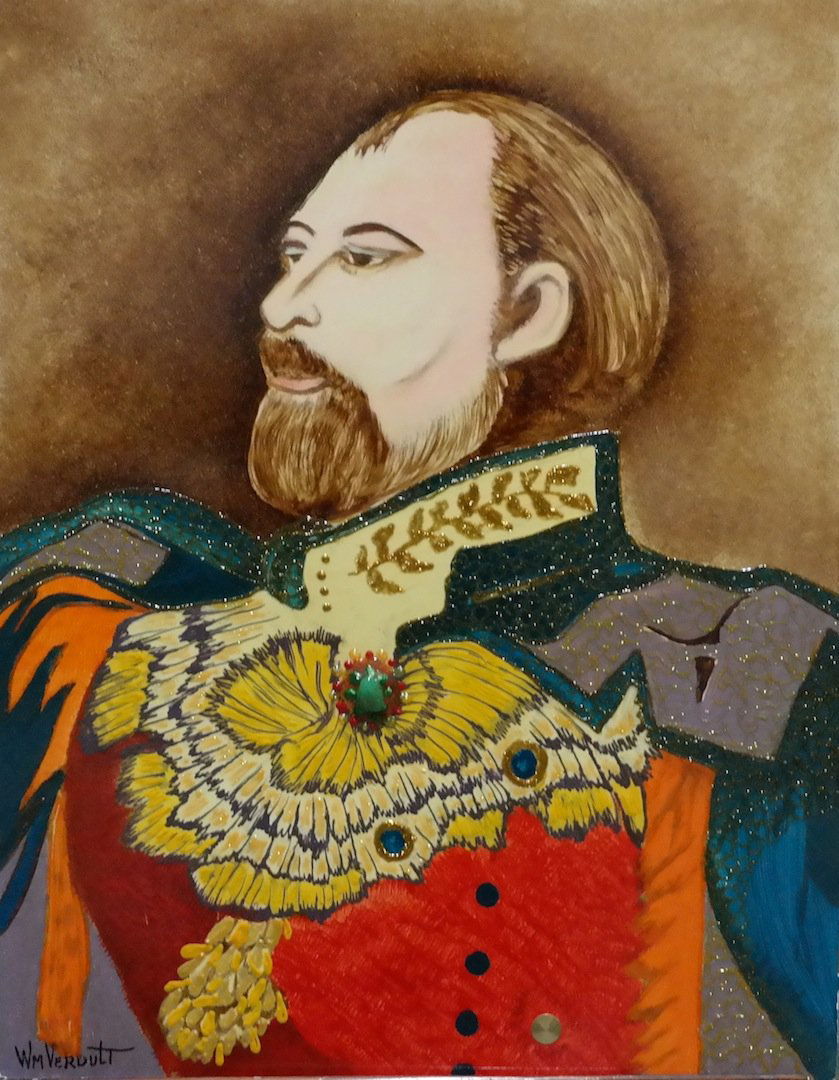 Verdult Original oil panel "Edward VII": William Verdult "The Dutchmaster", "Edward VII", oil on panel. 22" x 28", reg.# 3914. Appraised $245,000. From Kings and Queens of Europe Collection. Item was seized from Germany's "Bernie Made" Half