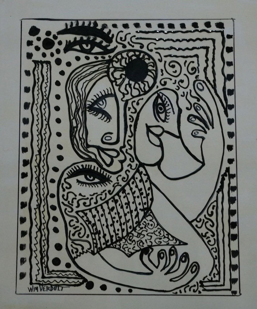 Verdult Original oil panel "Hidden Love": William Verdult "The Dutchmaster", "Hidden Love", oil on panel. 20" x 24". Reg.# 409-2. Appraised $95,000. Item was seized from Germany\'s \"Bernie Madoff\" Half Billion Dollar Ponzi Schemer, Ulrich E