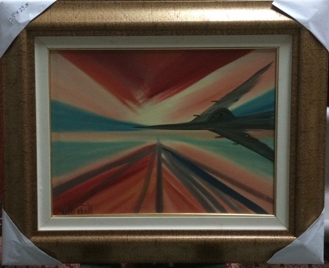 Original Verdult "Air Speeder"oil canvas: William Verdult "The Dutchmaster","Air Speeder", oil on canvas, 24" x 18", Reg#85158. Appraised $167,000. Item was seized from Germany\'s \"Bernie Madoff\" Half Billion Dollar Ponzi Schemer, Ulrich En