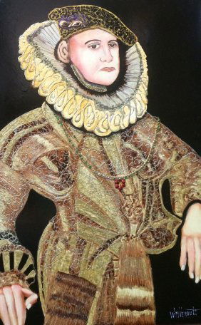 Original Verdult "King Of Scots",panel: William Verdult "The Dutchmaster", "King of Scots", oil on masonite. Reg. # 7294, 24" x 36". Appraised $287,000. From the Kings and Queens of Europe Collection. Item was seized from Germany's "Bernie