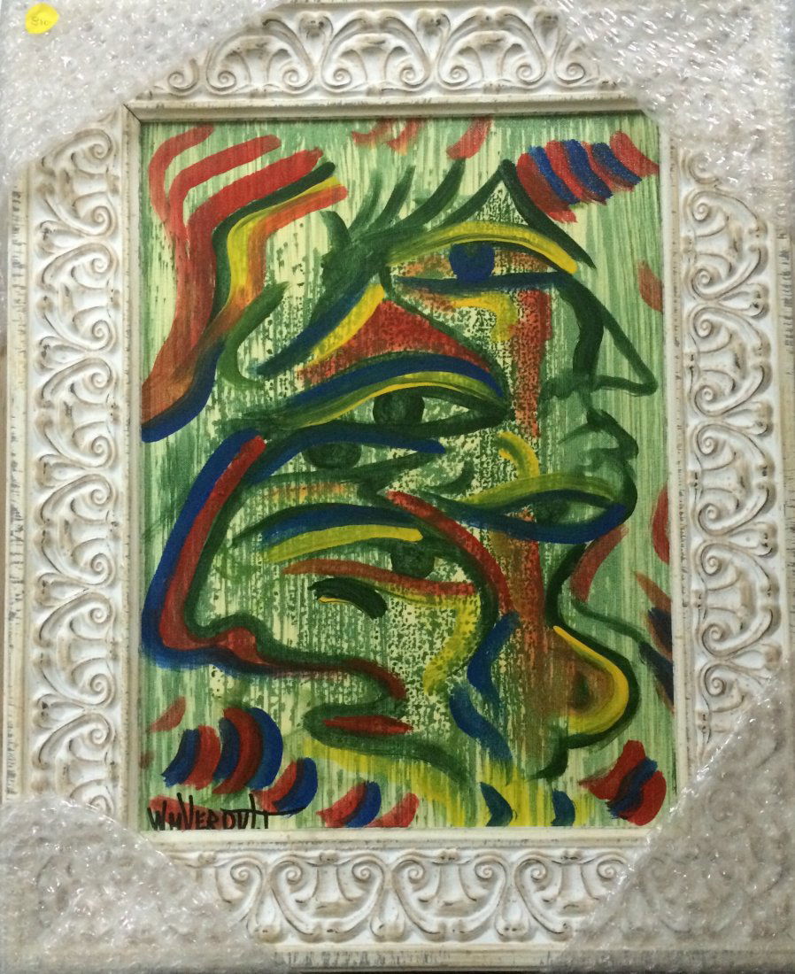 Vintage 64, Original Verdult "Suspicion", oil canvas: William Verdult "The Dutchmaster","Suspicion. Vintage 1964. 16" x 16", oil on canvas. Reg.# 8771. Appraised $134,000. Item was seized from Germany's "Bernie Madoff" Half Billion Dollar Ponzi Schemer,