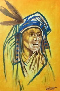 Original Verdult "Flordian Indian",oil canvas: William Verdult "The Dutchmaster","Flordian Indian", oil on canvas, 24" x 36", Reg#3417. Appraised $275,000. From the Native American Collection. Item was seized from Germany's "Bernie Madoff" Half