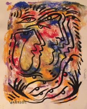 Original Verdult "Colorous Mood" watercolor paper: William Verdult "The Dutchmaster","Colorous Mood" watercolor on paper, 22" x 28". Reg.#60941. Appraised $135,000. Item was seized from Germany's"Bernie Mad off" Half Billion Dollar Ponzi Schemer, Ulri