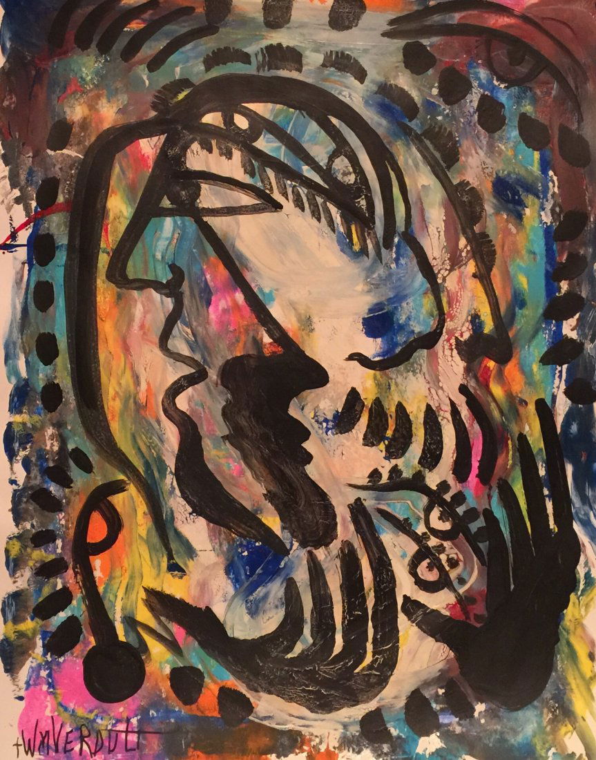 Original Verdult "Falus Power" watercolor paper: William Verdult "The Dutchmaster","Falus Power" watercolor on paper, 28" x 22". Reg.#679. Appraised $135,000. Item was seized from Germany's"Bernie Madoff" Half Billion Dollar Ponzi Schemer, Ulrich En