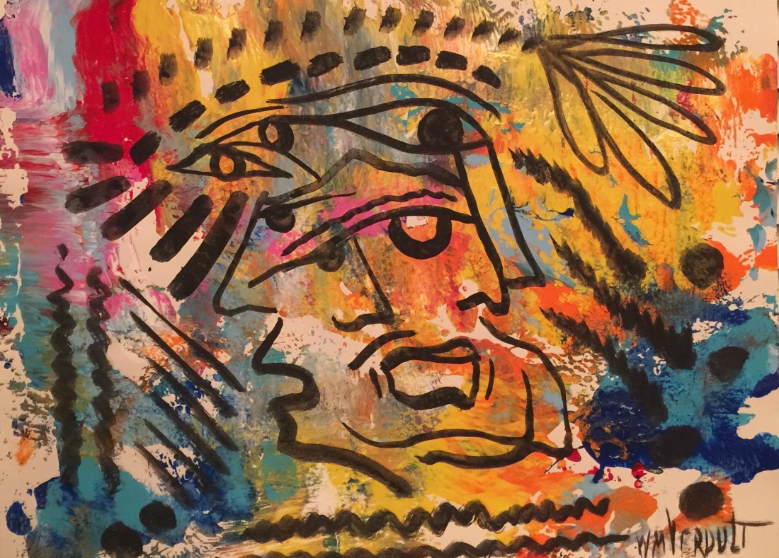 Original Verdult "No Conguest" watercolor paper: William Verdult "The Dutchmaster","No Conguest" watercolor on paper, 28" x 22". Reg.#2218. Appraised $135,000. Item was seized from Germany's"Bernie Madoff" Half Billion Dollar Ponzi Schemer, Ulrich E