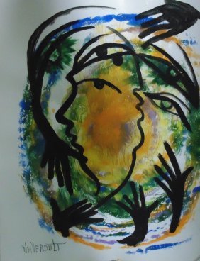 Original Verdult "New Hopes", watercolor paper: William Verdult "The Dutchmaster","New Hopes" watercolor on paper, 22" x 28". Registered. Appraised $135,000. Item was seized from Germany's"Bernie Madoff" Half Billion Dollar Ponzi Schemer, Ulrich En