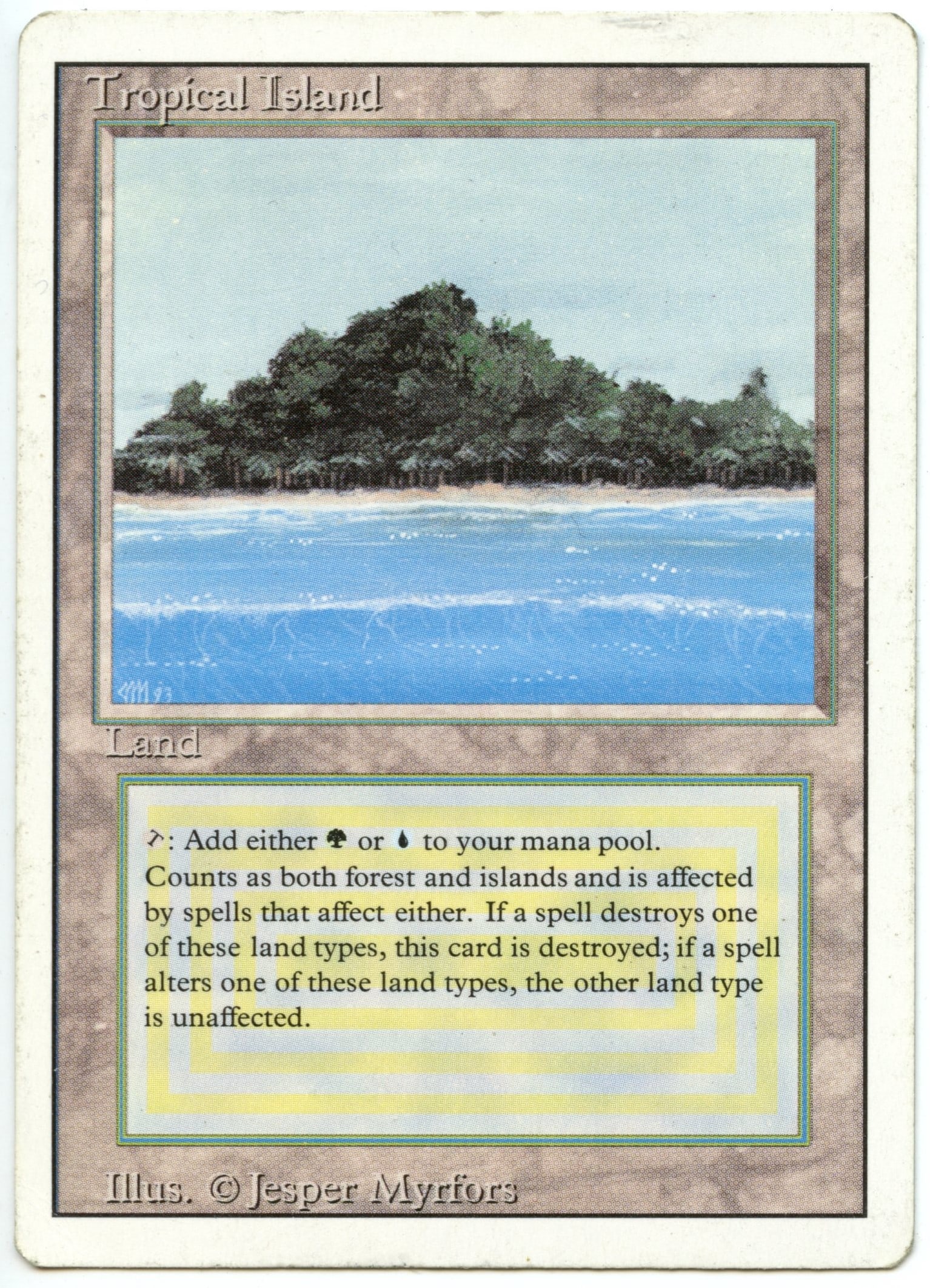 Magic The Gathering  - Tropical Island  - Revised - Moderatly Played (1 of 2)