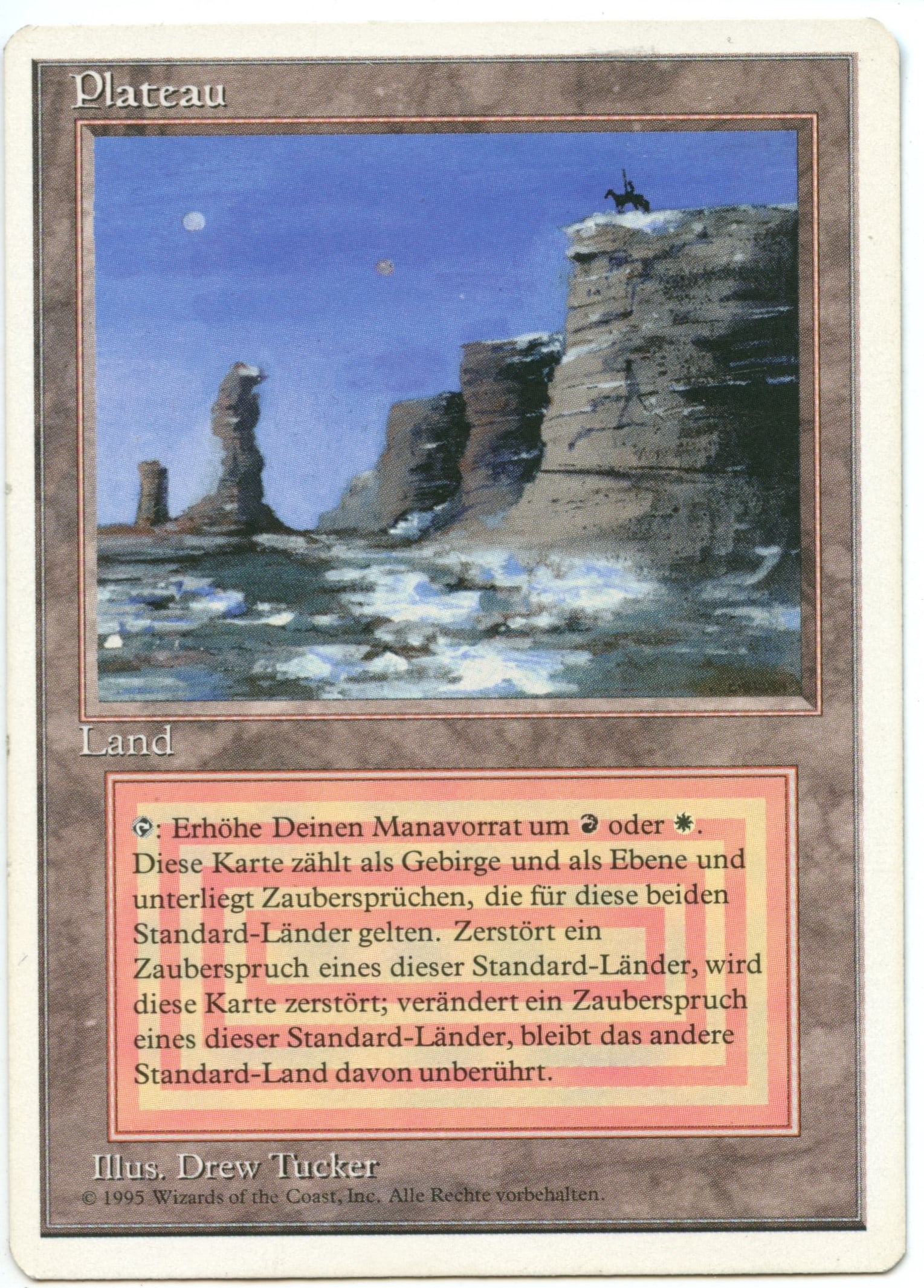 Magic The Gathering  - Plateau German language - Foreign White Bordered - Lightly Played (1 of 2)