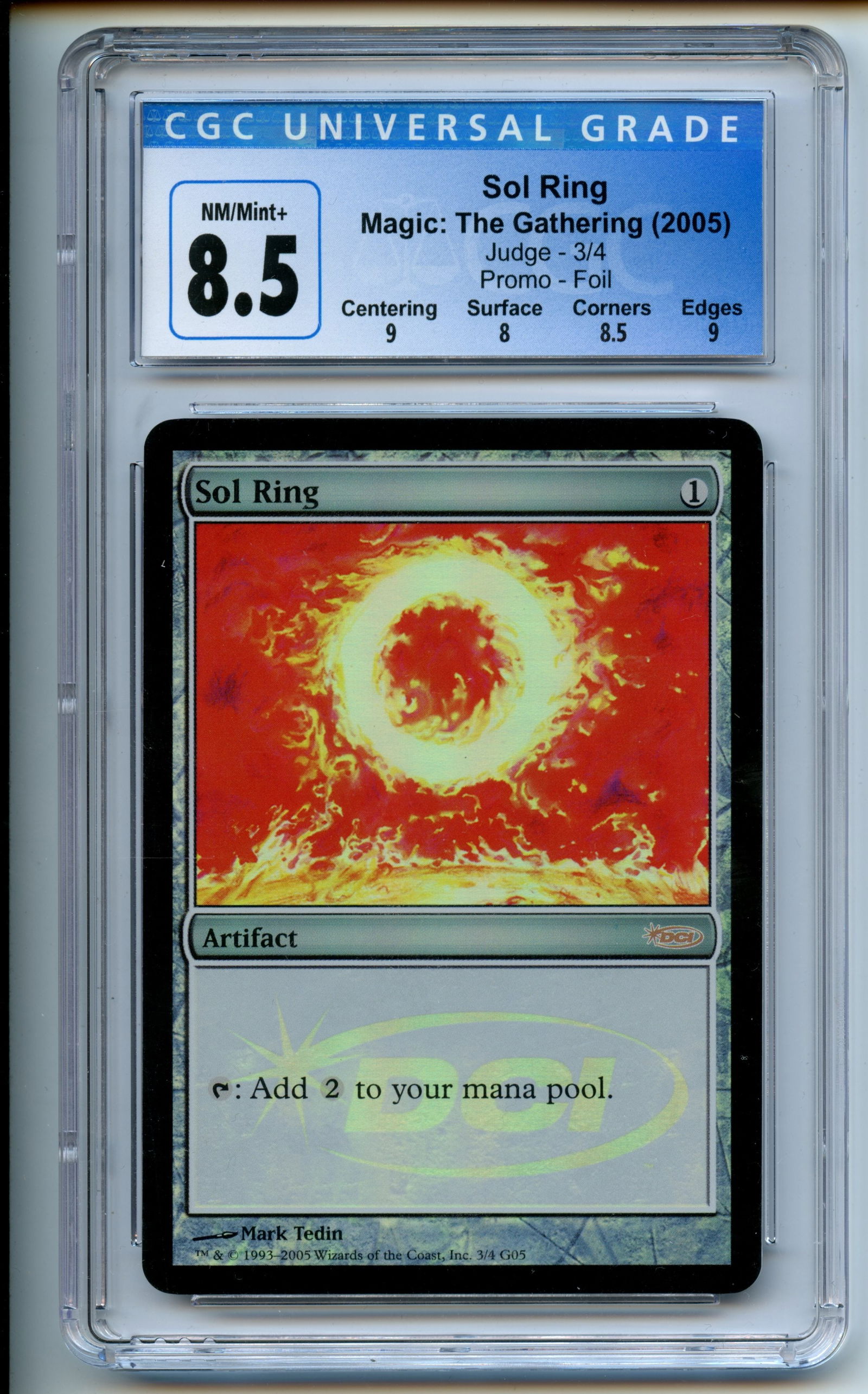 Magic The Gathering  - Sol Ring  FOIL  - Judge Promo - CGC 8.5 (1 of 2)