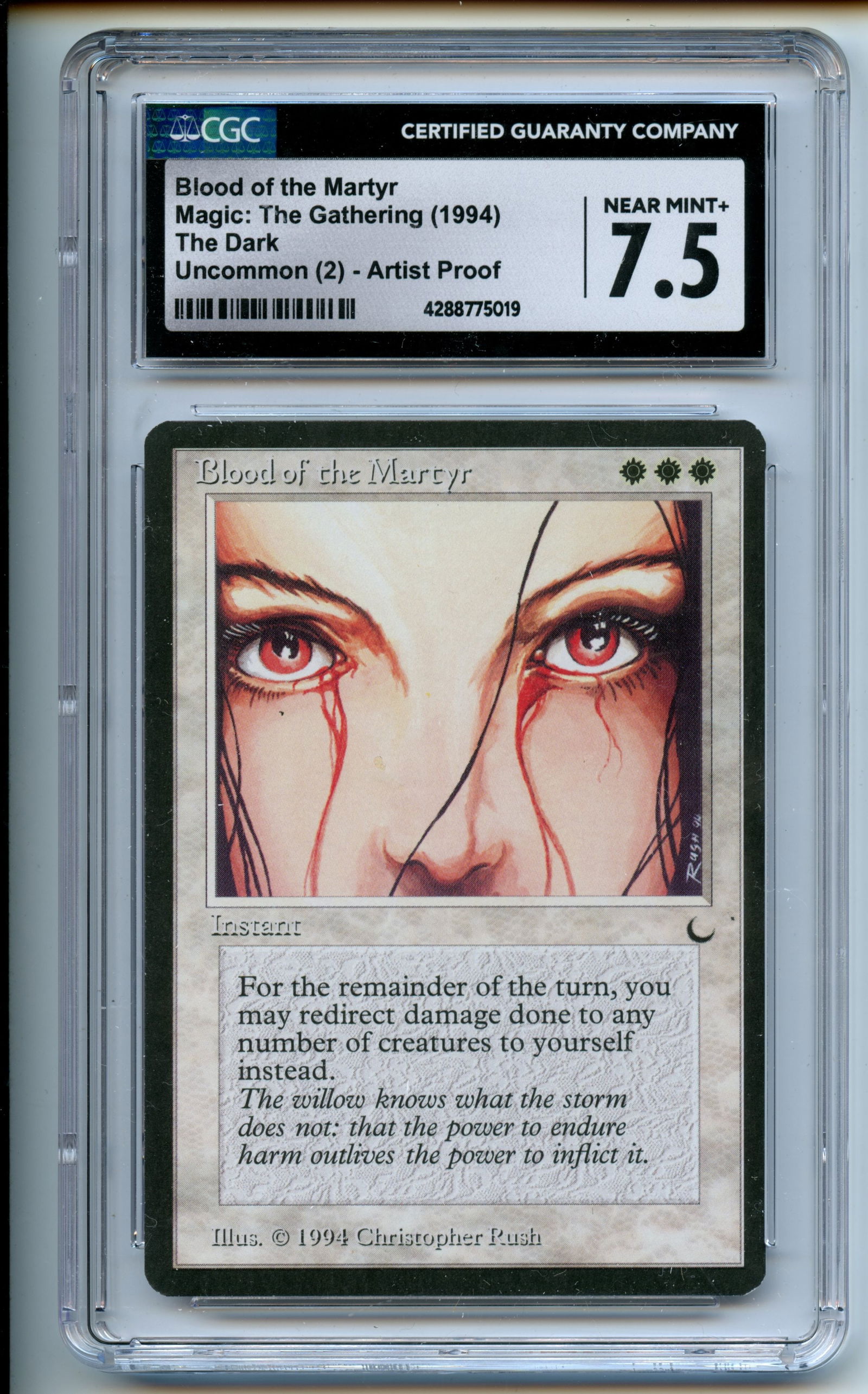 Magic: The Gathering  - Blood of the Martyr Artist Proof  - The Dark  - CGC 7.5 (1 of 2)