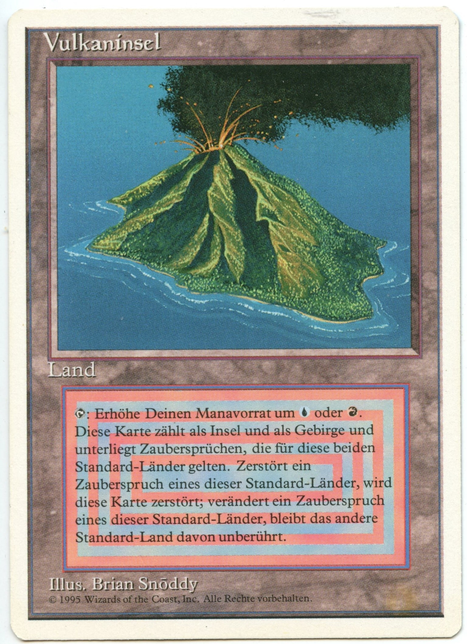 Magic The Gathering  - Volcanic Island German language - Foreign White Bordered - Near Mint (1 of 2)