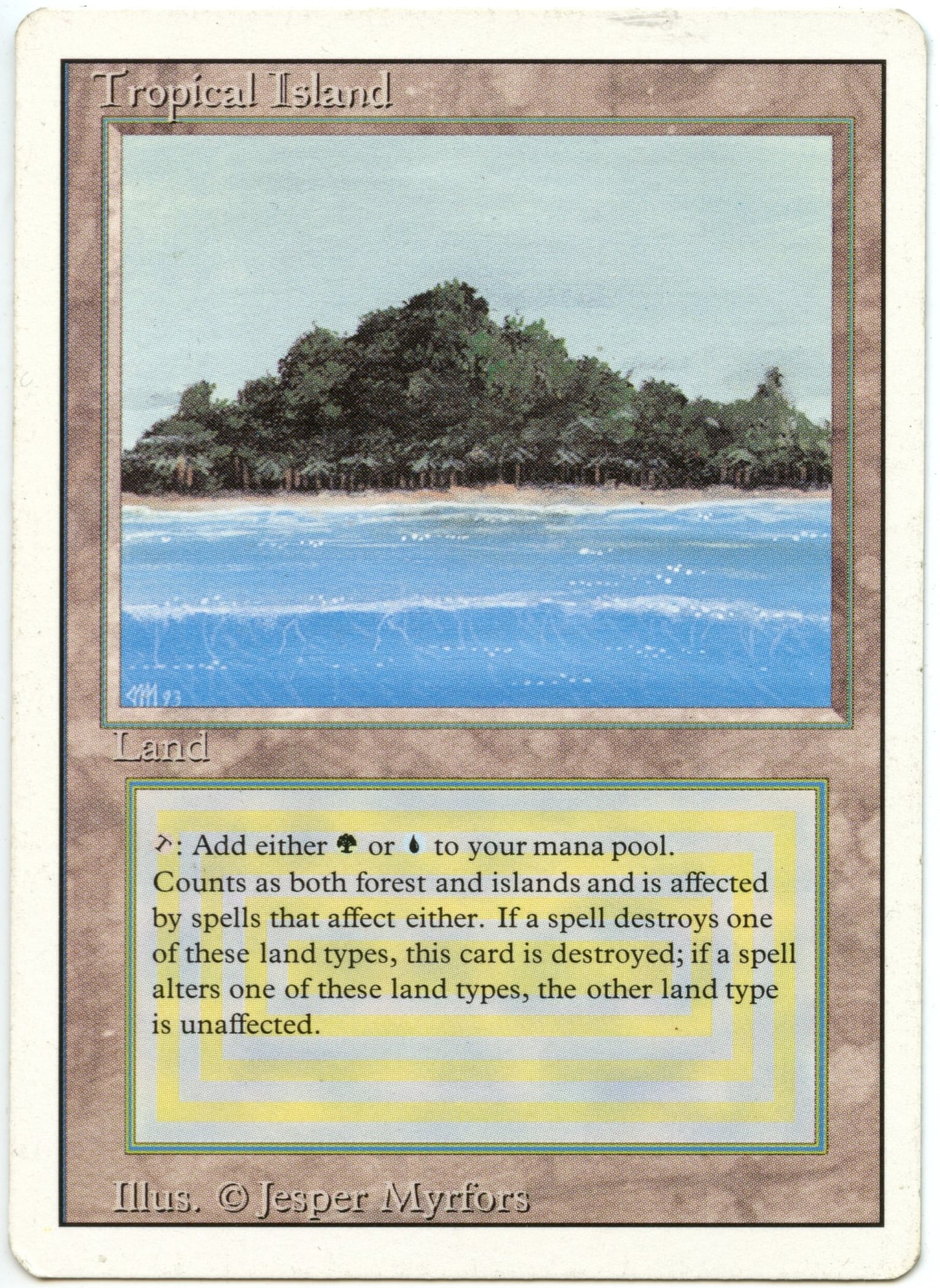 Magic The Gathering  - Tropical Island  - Revised - Lightly Played (1 of 2)