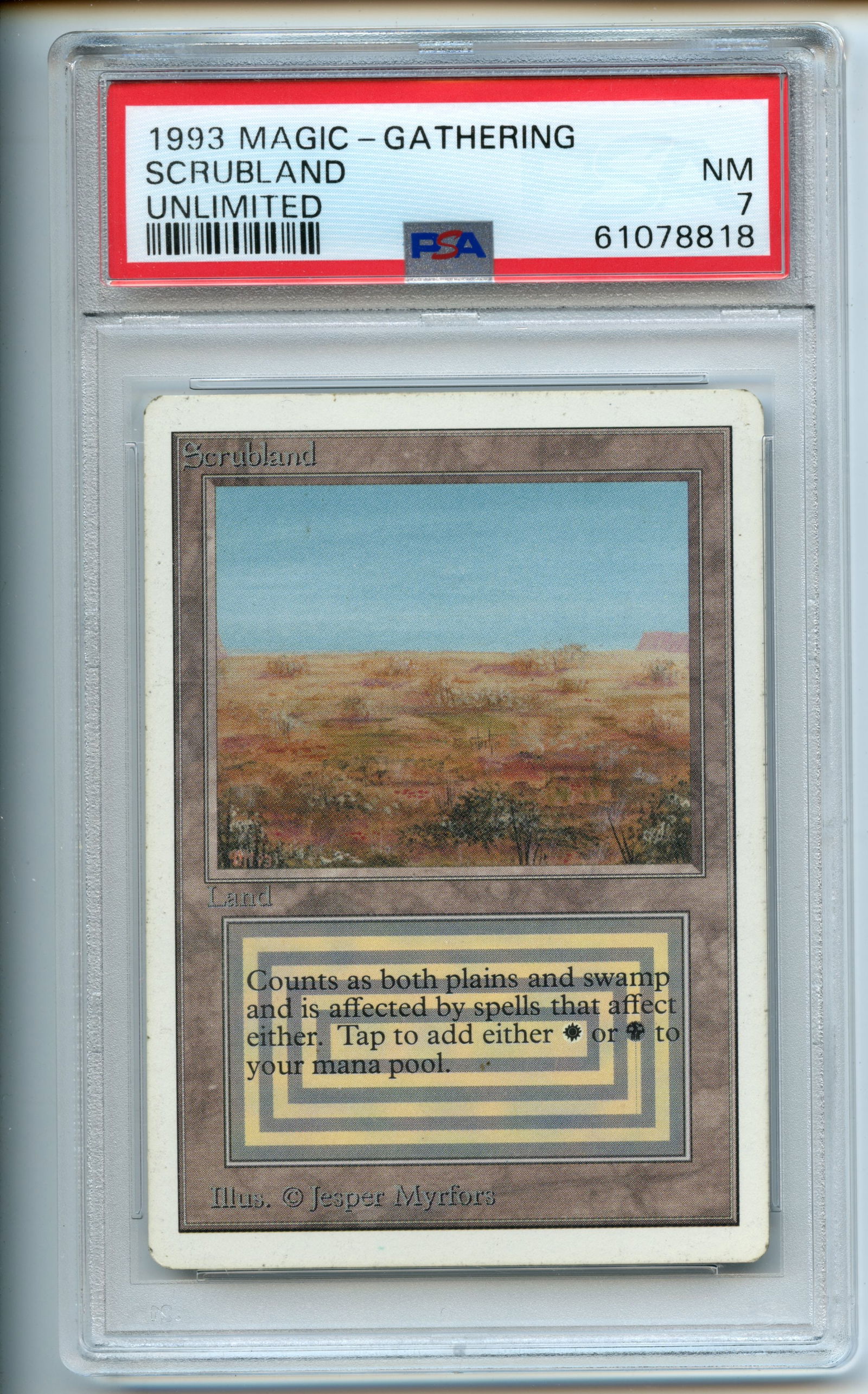 Magic The Gathering - Scrubland - Unlimited - PSA 7 (1 of 2)