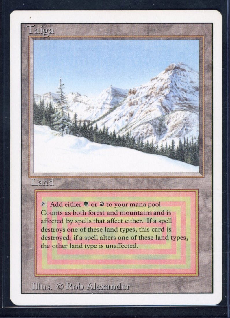 Magic The Gathering -Taiga - Revised - Very Light Play: This lot contains one copy of Taiga from the Revised Edition. This card is in Very Light Played condition.