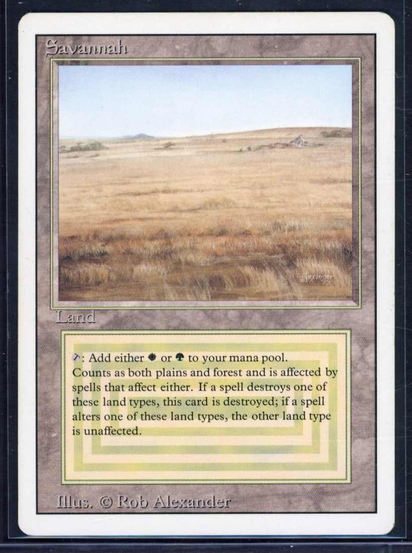 Magic The Gathering -Savannah - Revised - Very Light Play: This lot contains one copy of Savannah from the Revised Edition. This card is in Very Light Played condition.