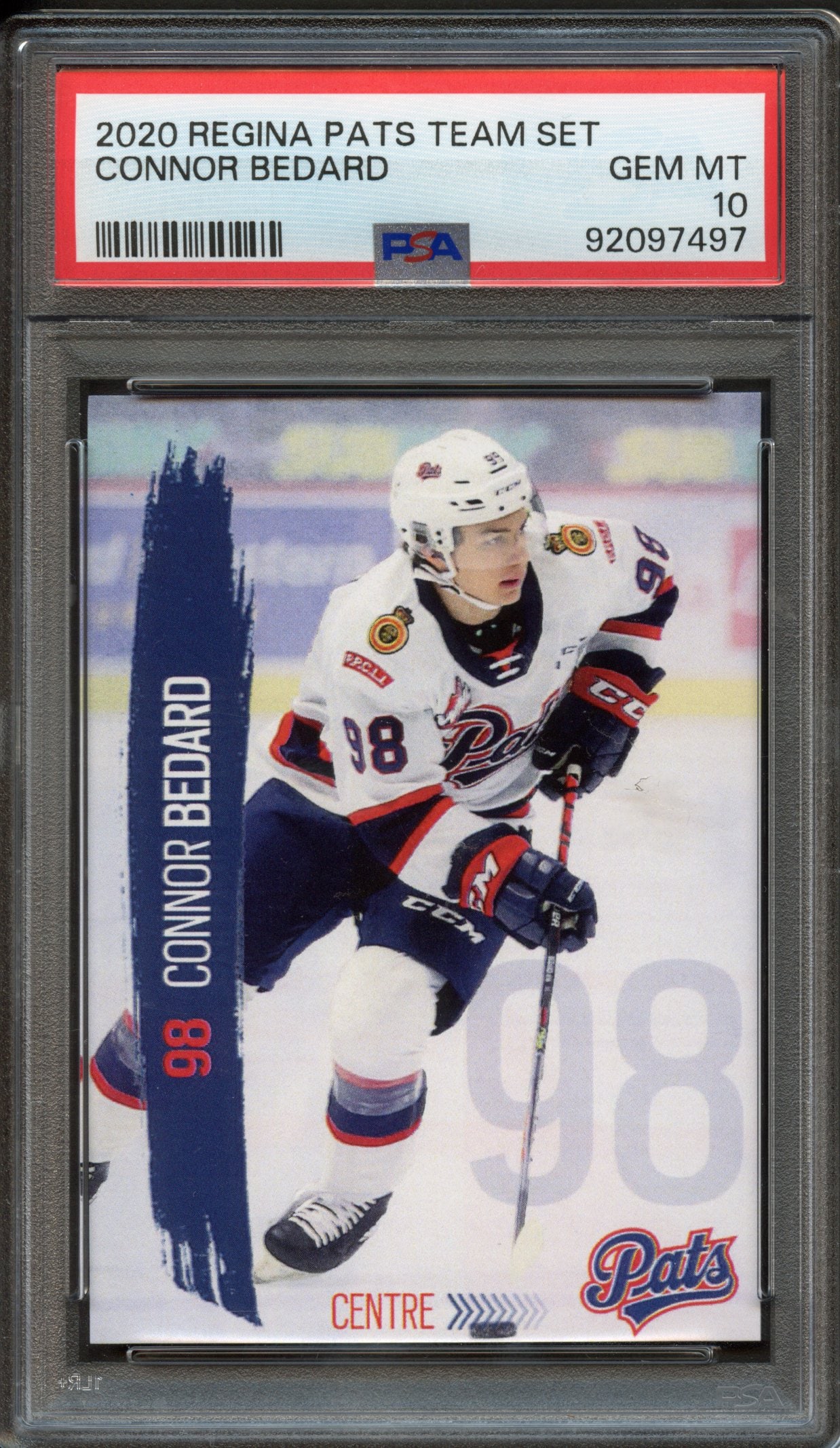 Connor Bedard 2020 Regina Pats Team Set, graded and authenticated by PSA scoring a Gem Mint 10!About (1 of 2)