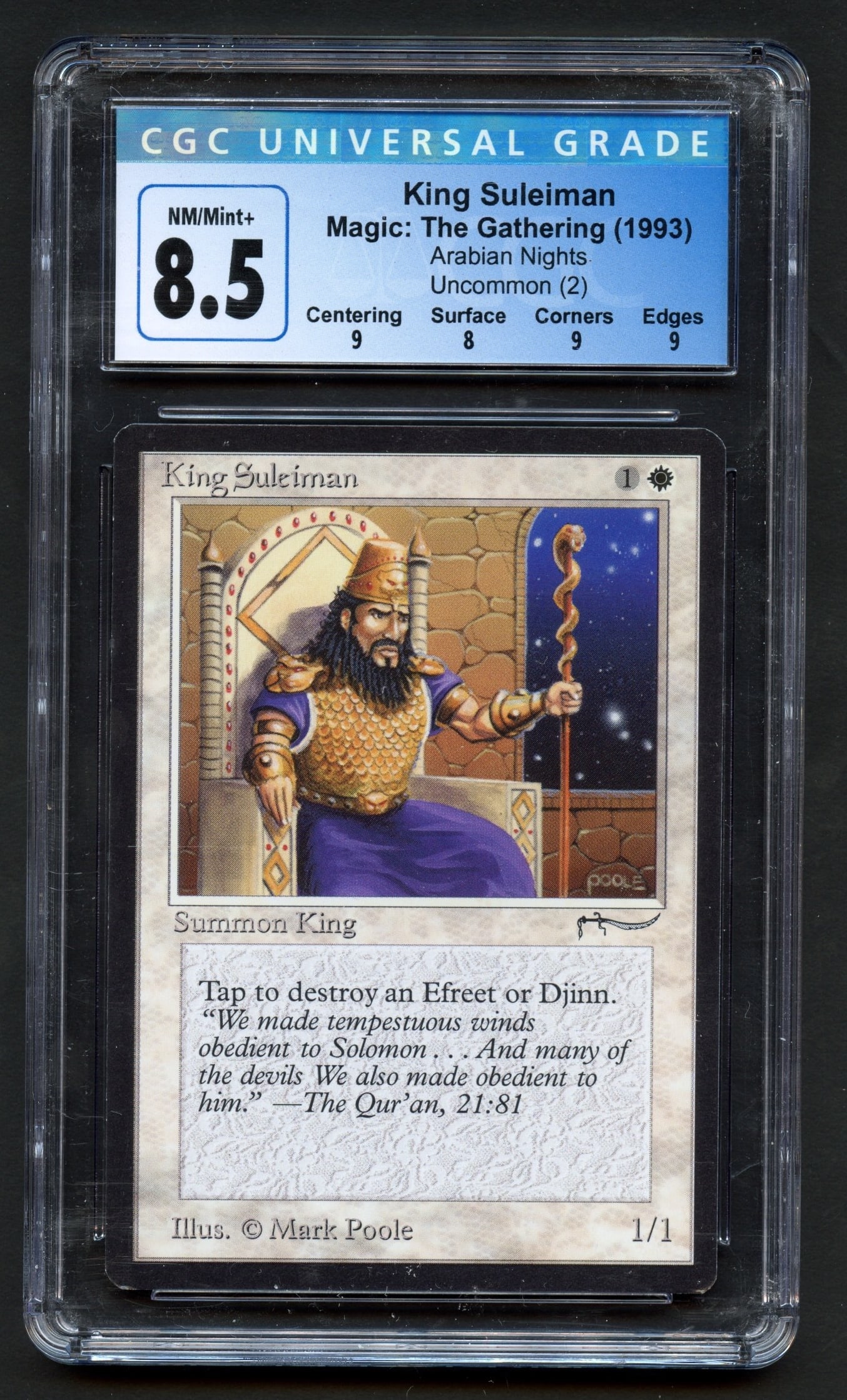 CGC 8.5 King Suleiman - Arabian Nights 1993: Authenticated and graded by CGC 8.5.?