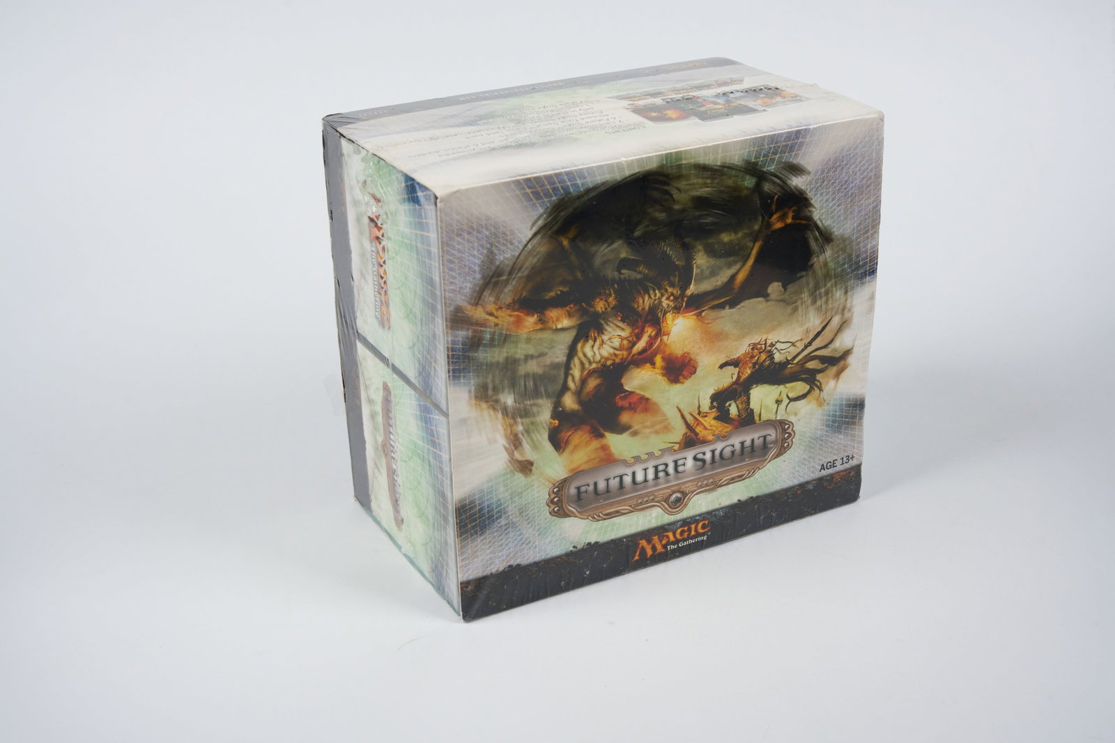 Future Sight Fat Pack - SEALED: A sealed fat pack from Future Sight,These are extremely difficult to find still sealed, with the iconic box art offering an excellent addition to a sealed collection. The included boosters and various