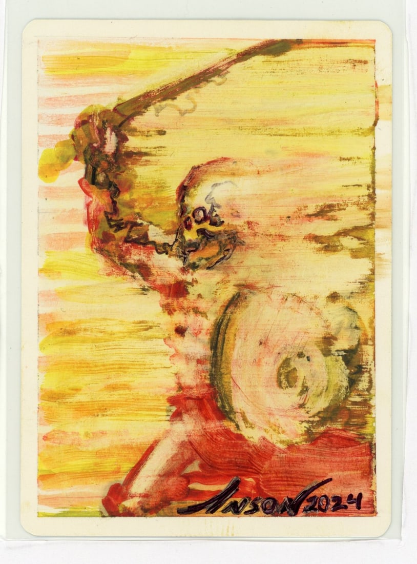 Disintegrate Artist Proof with Sketch - Anson Maddocks: This artist proof Disintegrate (4th Ed.) features a signature from the original artist Anson Maddocks. On the blank rear face, an original artwork has been painted and signed by Maddocks.This card has