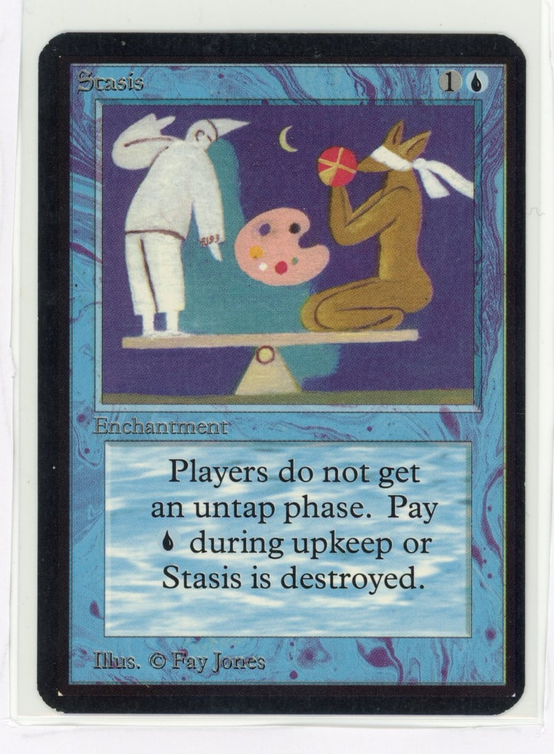 Stasis - Alpha (EX): Stasis from Alpha, in Excellent condition.This stunning copy looks very fresh, with clean surfaces and borders. A few light knocks and surface dents show that the card has been gently played with.