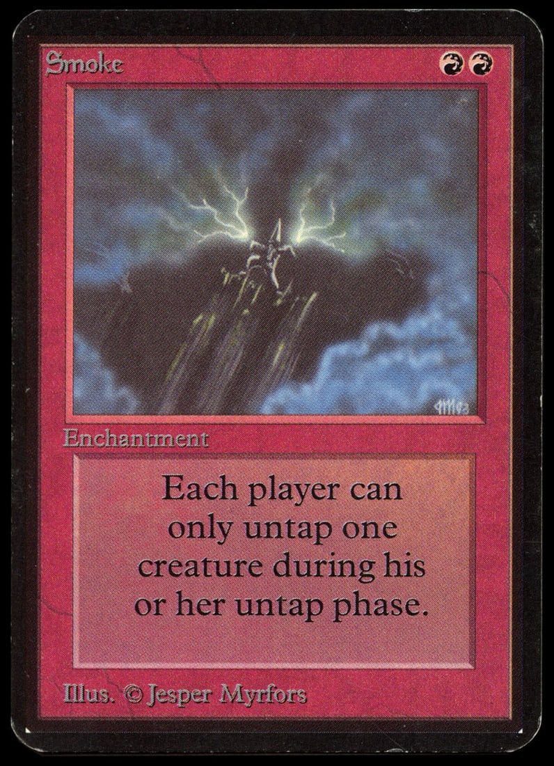 Smoke - Alpha (EX): Smoke from Alpha in Excellent (EX) condition. This card only has a couple of small border dings and extremely minor surface wear. Fantastic example of an extremely rare card.