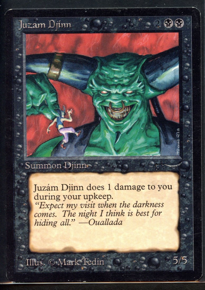 Juzam Djinn - Arabian Nights (GD+): Juzam Djinn from Arabian Nights Good+ condition.This juzam Djinn has been described as Good+ due to its particularly impressive condition. Vibrant colours are shown due to its barely marked surface, m
