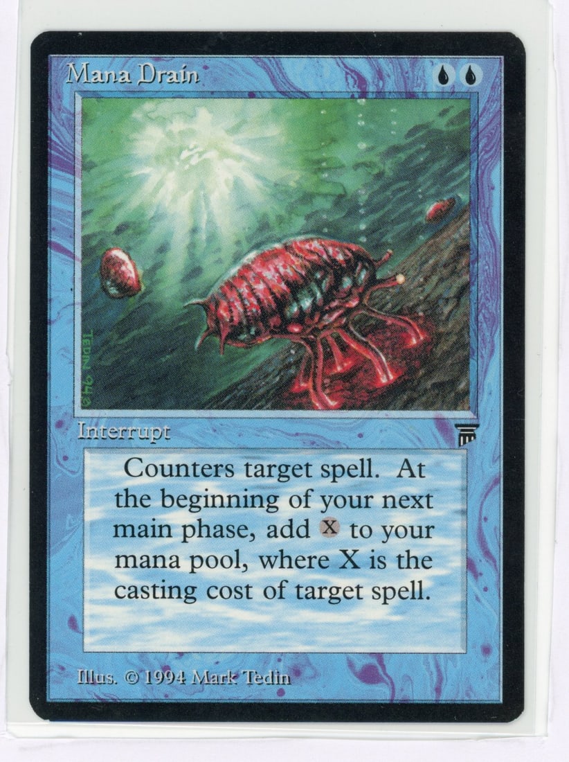 Mana Drain - Legends (EX+): Mana Drain from Legends, in Excellent+ condition.Only very minor wear on the borders stop this card from achieving a Near Mint grade.