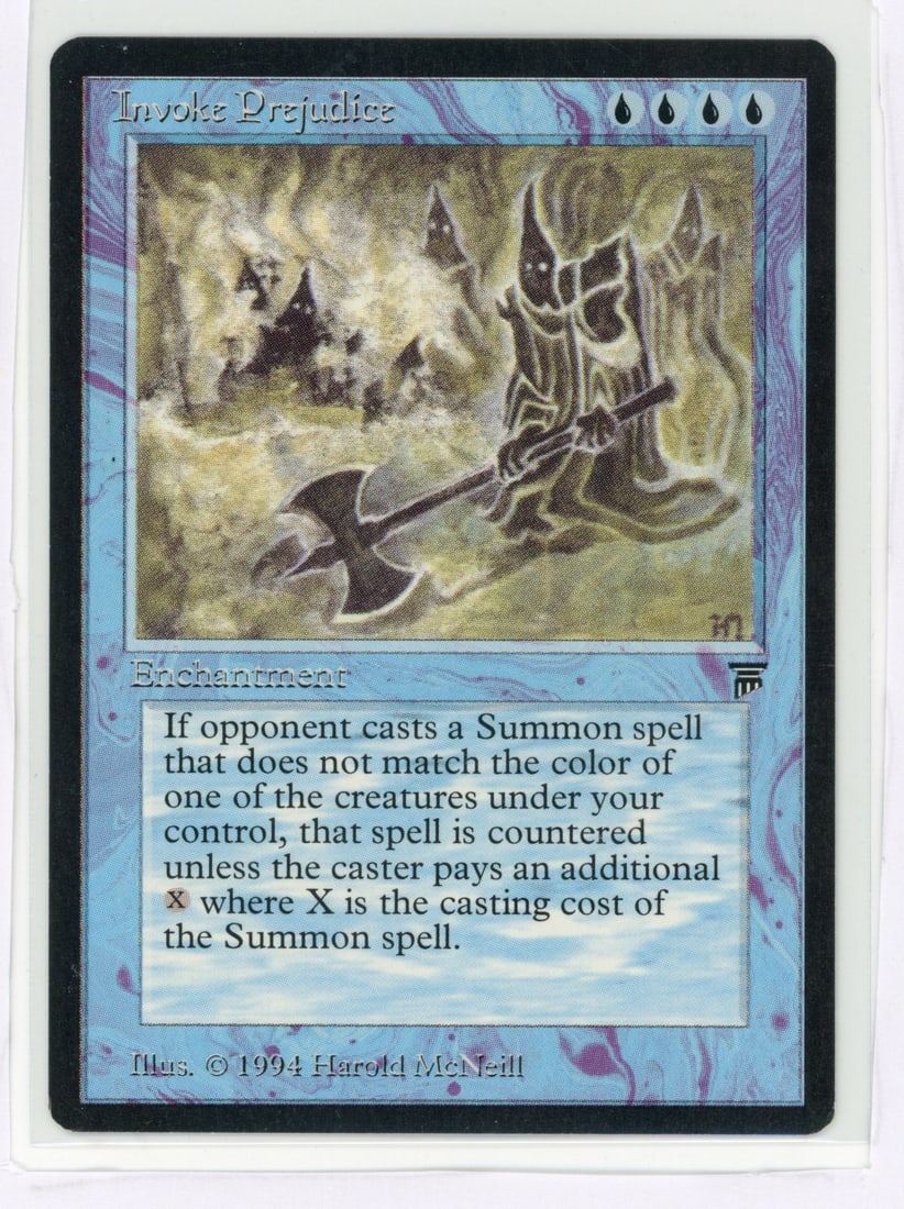 Invoke Prejudice - Legends (EX): Invoke Prejudice from Legends, in Excellent condition.Only minor wear can be seen concentrated on the top right corner.