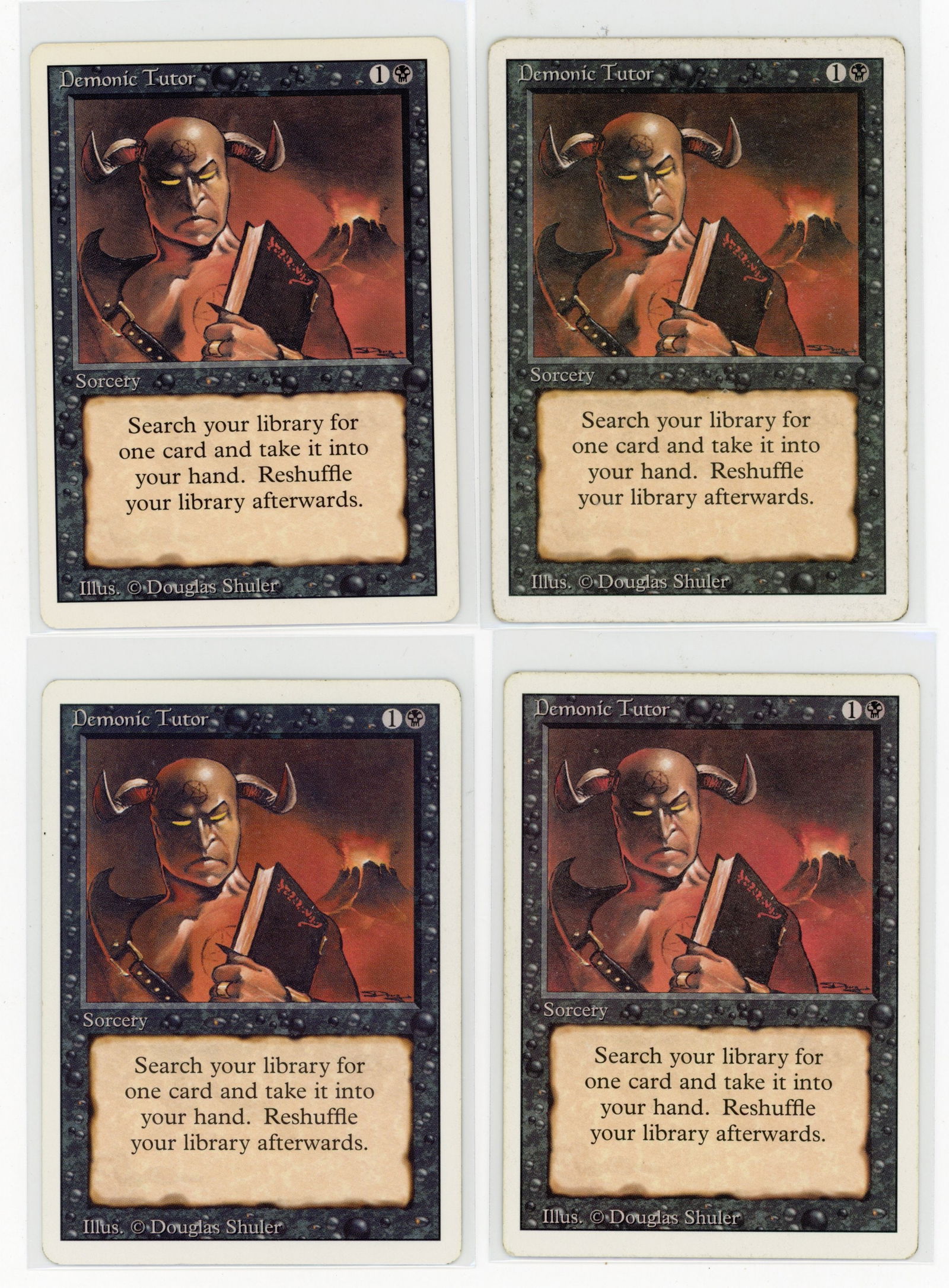 Playset of Demonic Tutor - Revised (1 of 2)