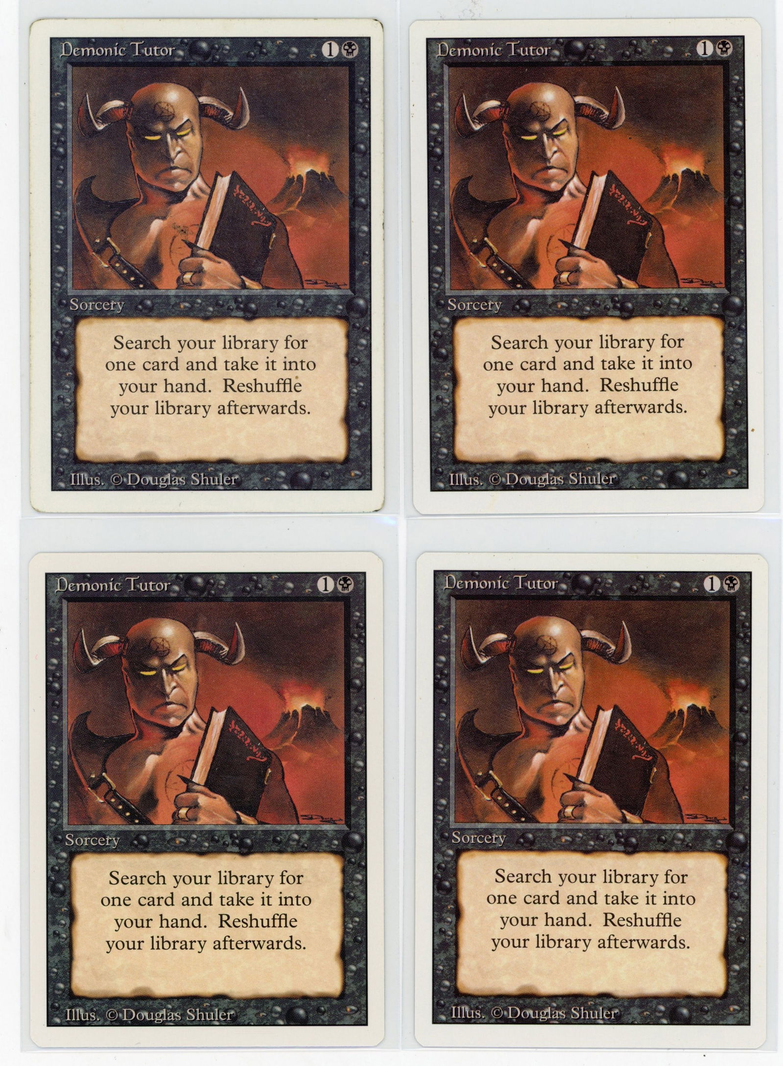 Playset of Demonic Tutor - Revised (1 of 2)