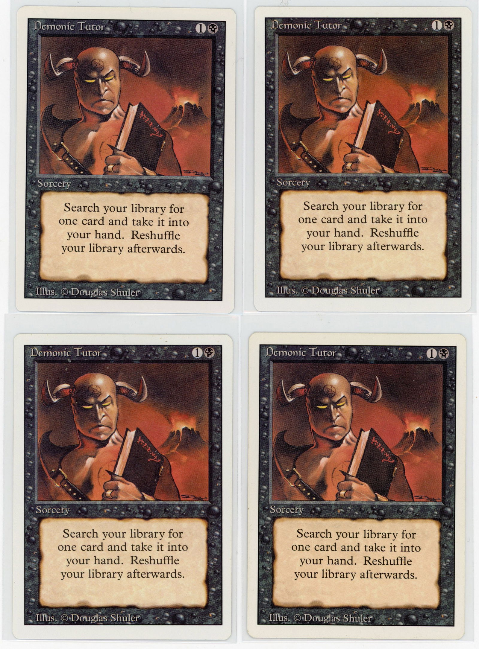 Playset of Demonic Tutor - Revised (1 of 2)