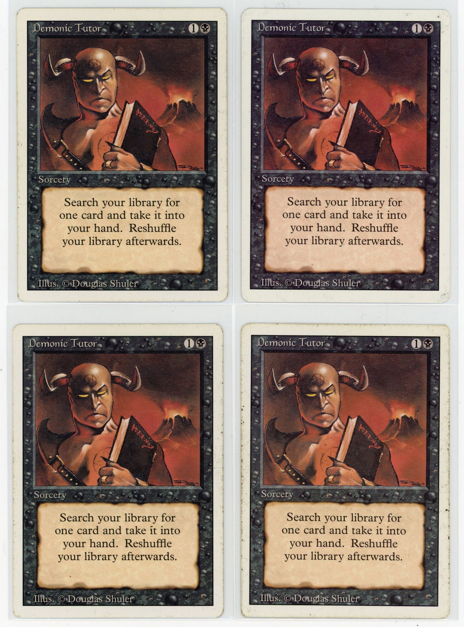 Playset of Demonic Tutor - Revised (1 of 2)