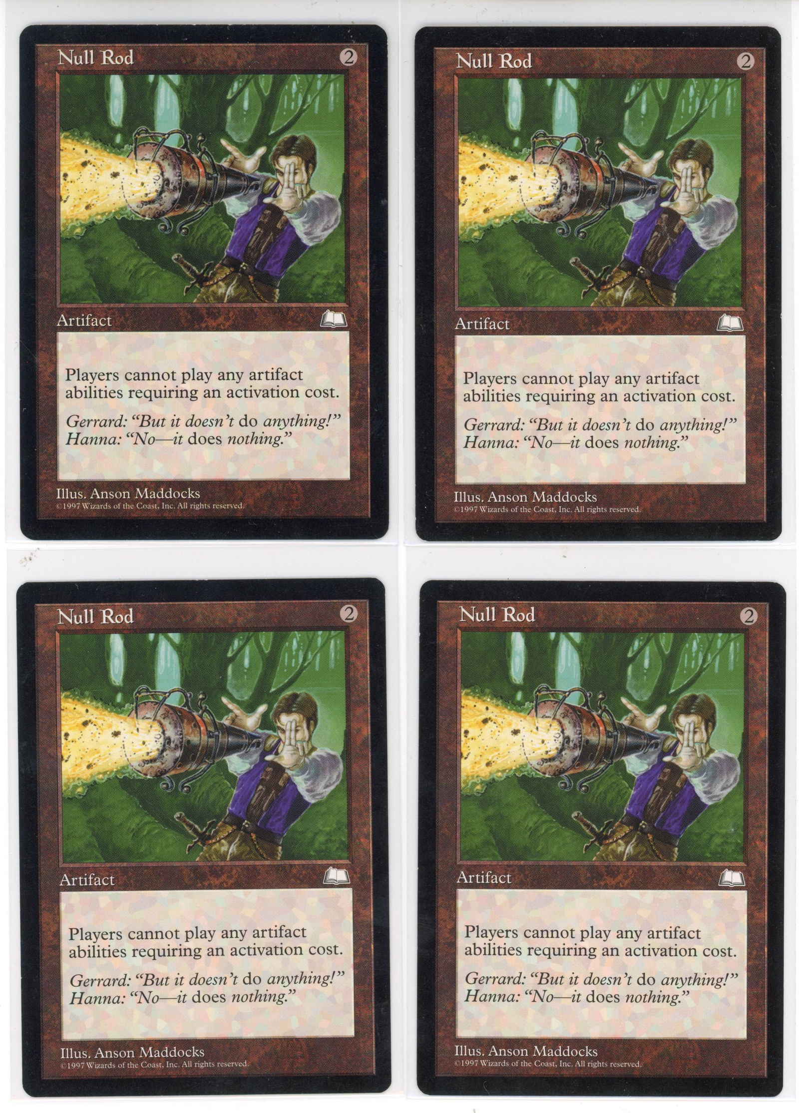 Playset of Null Rod - Visions (GD/EX): X4 Null Rods from Visions in Good (GD) to Excellent (EX) condition.