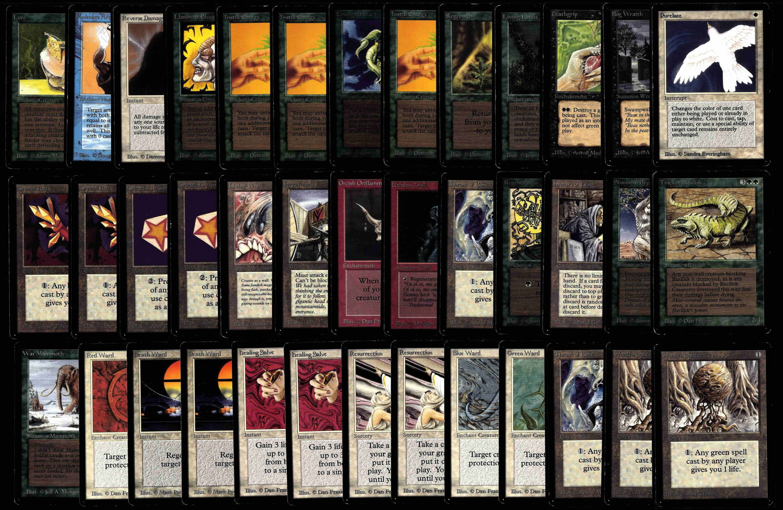 Beta Collection: Huge collection of Beta cards, 325 cards total. Cardmarket Average value 4339 euros (see spreadsheet). Conditions range from LP to EX with most cards falling around the GD/EX level. Incredible collect