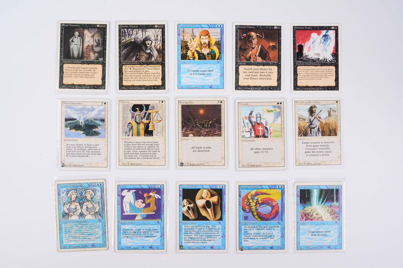 Revised Partially Completed Set: This is a partially completed set of Revised, without dual lands and various other cards. Still present in this collection are: Demonic Tutor, Copy Artifact, Crusade, Fork, Vesuvan Doppelganger, Sol R