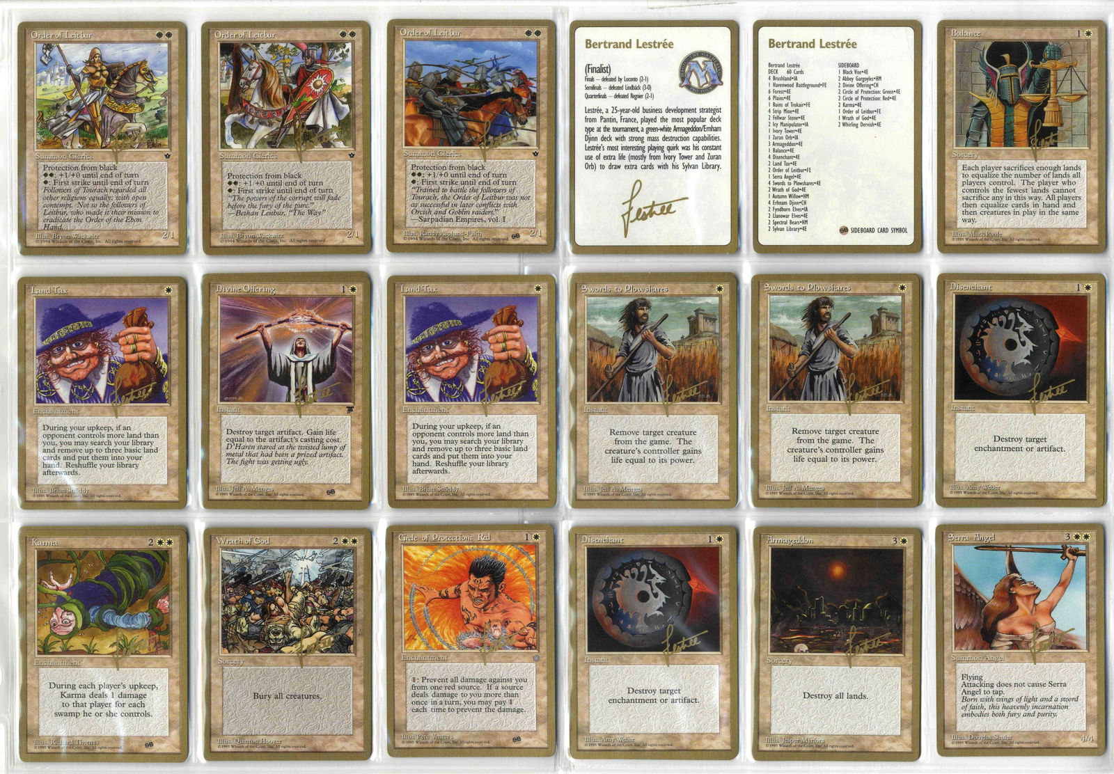 X8 1996 Tournament Decks: This lot features x8 of the 1996 Tournament Decks. These powerful and nostalgic decks are filled with fantastic gold-border reprints of cards often still played in Eternal formats today. They offer a