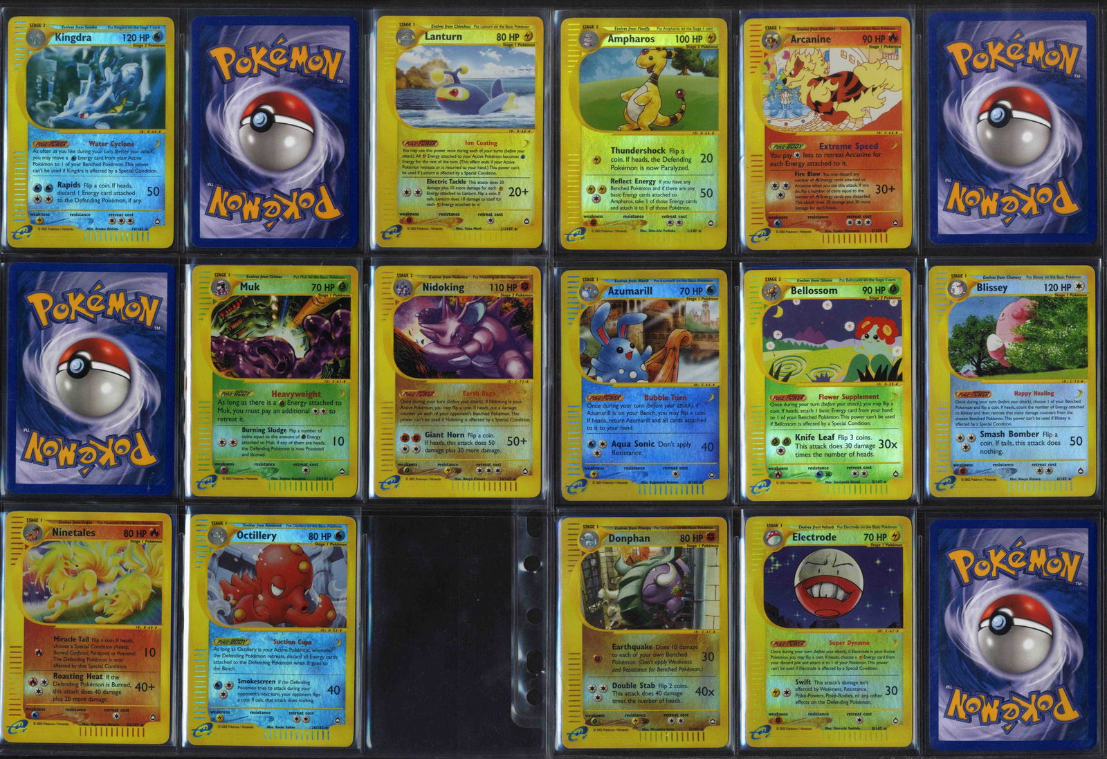Aquapolis Reverse Set #107/147 Partially Complete: What do you get:A partially complete Reverse Holo Aquapolis set, this includes 107 reverse holos from the 147 card set. Please note the three ‘secret’ rare ‘Crystal’ Pokémon could not be foun